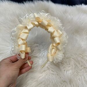 D Ivory girl flower crown hand made one size fits small-medium 5-8 year olds